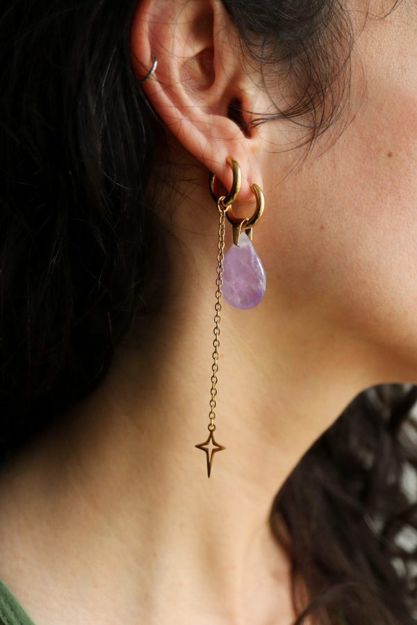 Boucles d'oreilles Cosmic Tears ☽ Dorées – Image 4