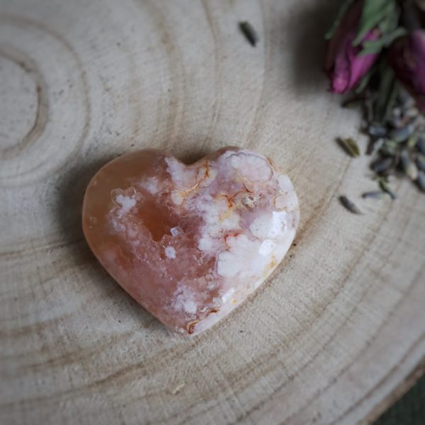 Cœur☽ Quartz rose, Quartz fumé ou Agate fleur – Image 9