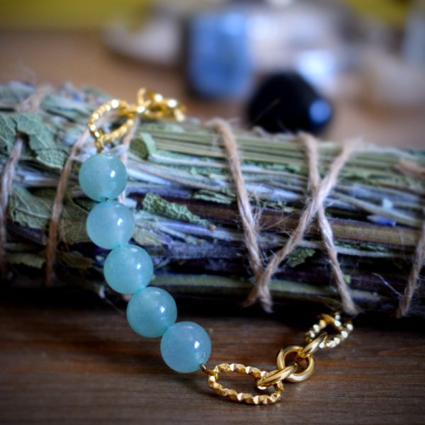 Bracelet Practical Magic ☽ Aventurine - Les Trois Sorcières