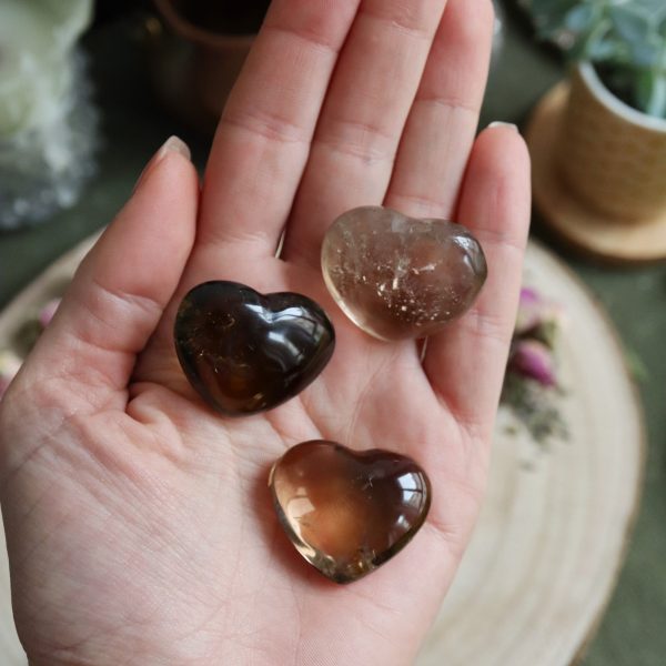 Cœur☽ Quartz rose, Quartz fumé ou Agate fleur – Image 2