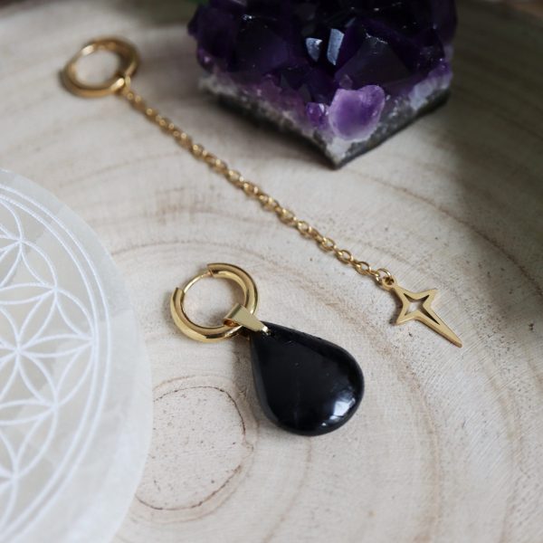 Boucles d'oreilles Cosmic Tears ☽ Dorées – Image 3