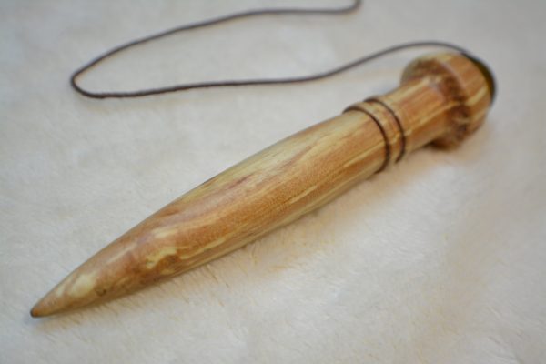 Pendule de radiesthésie : 11,5cm 29g, bois de charme et oeil de tigre - Fait-main – Image 4
