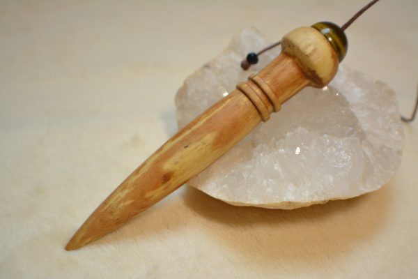 Pendule de radiesthésie : 11,5cm 29g, bois de charme et oeil de tigre - Fait-main – Image 11