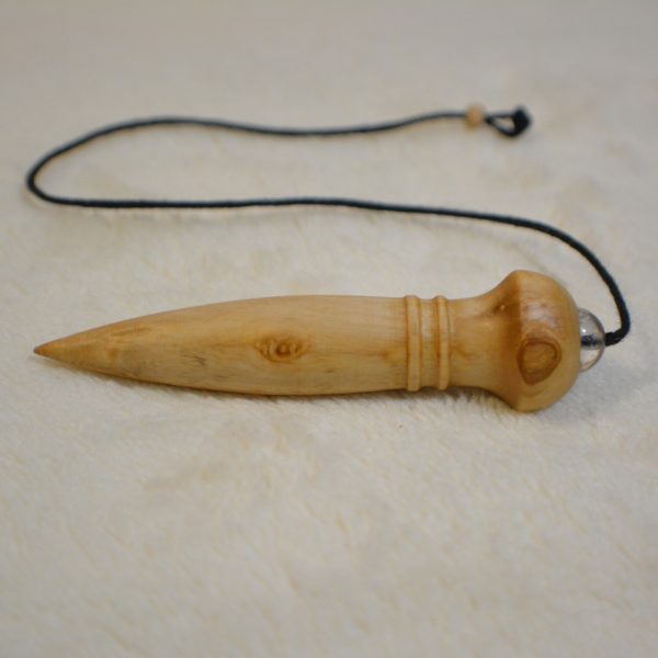 Pendule de radiesthésie : 7cm 15g, bois d'olivier et cristal de roche - Fait-main – Image 2