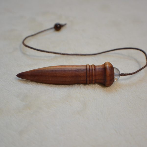 Pendule de radiesthésie : 6cm 10g, bois de genévrier et cristal de roche - Fait-main – Image 2