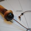 Pendule de radiesthésie : 8cm 18,5g, bois de genévrier et obsidienne dorée - Fait-main – Image 6