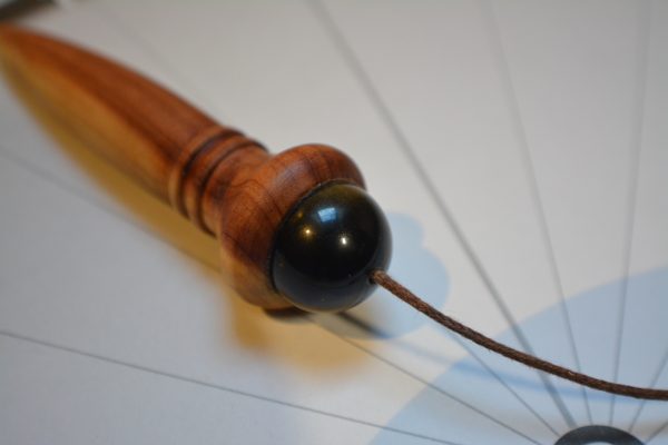 Pendule de radiesthésie : 8cm 18,5g, bois de genévrier et obsidienne dorée - Fait-main – Image 8