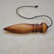 Pendule de radiesthésie : 8cm 18,5g, bois de genévrier et obsidienne dorée - Fait-main